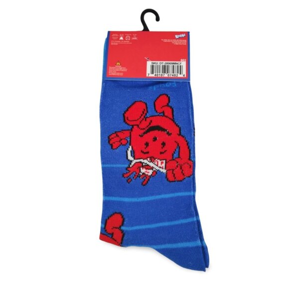 Retro Style Novelty "Hey Kool-Aid"  Red & Blue Kool Aid Adult Crew Socks YS1514 - Picture 3 of 3